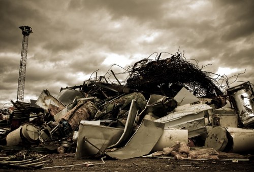 Professional waste clearance team in action